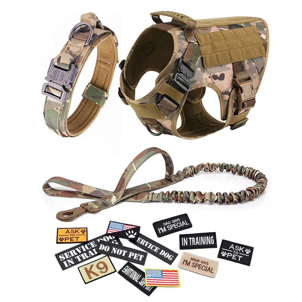 PETRAVELCN Tactical Dog Harness Vest Adjustable Training