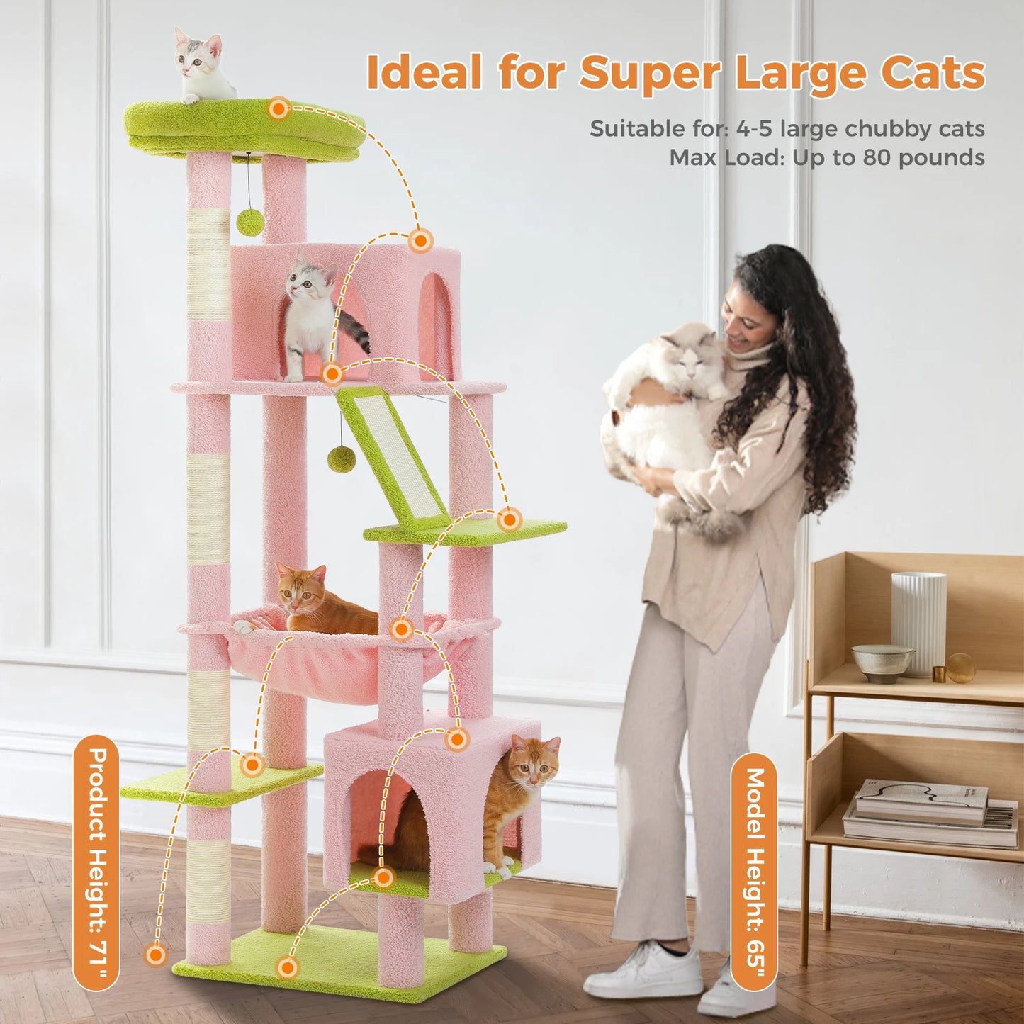 PAWZ Road Cactus Cat Tree For Large Cats Multi Level