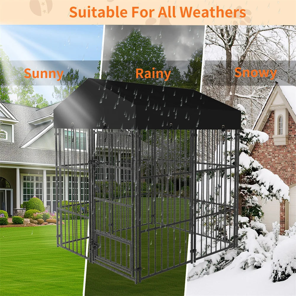 BORWARTH Heavy Duty Large Dog Kennel Welded Metal Playpen