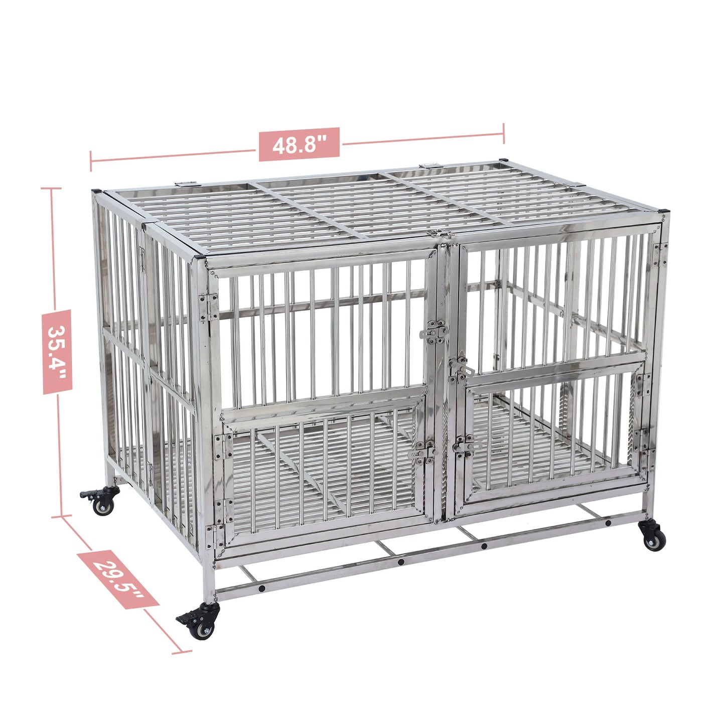 DishyKooker Stainless Steel Heavy Duty Dog Crate Wheels