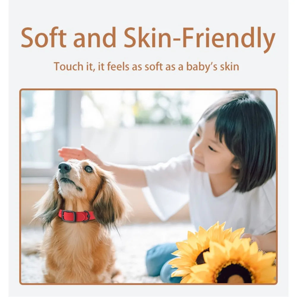 QIZHIKUAJING Silicone Pet Collar Leash Set Easy Clean