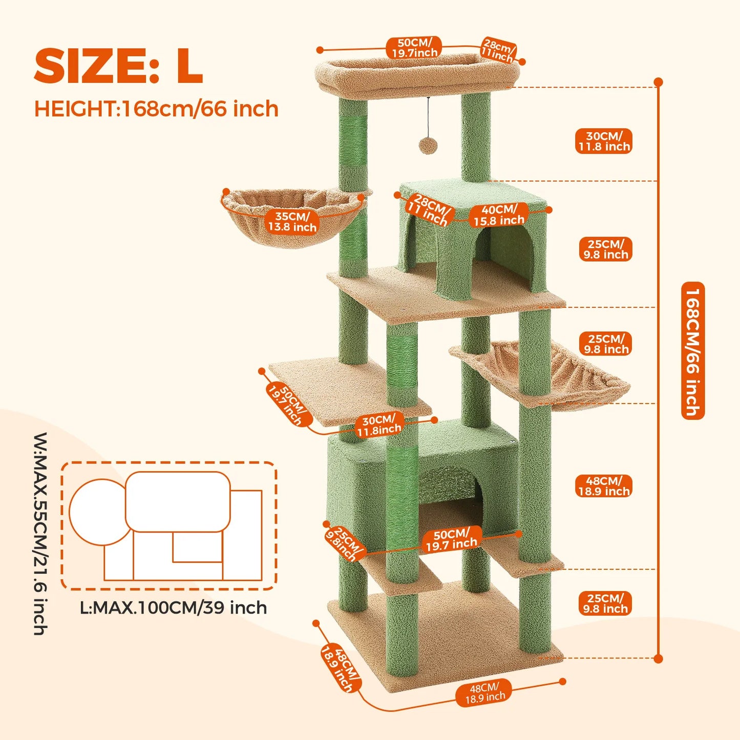 PAWZ Road Cat Tree Indoor Tower With Scratching Posts