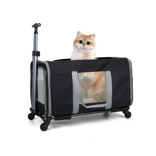 Breed Cat Trolley For 2 Cats With Removable Wheeled Stand And Zipper Closure Durable Metal Frame