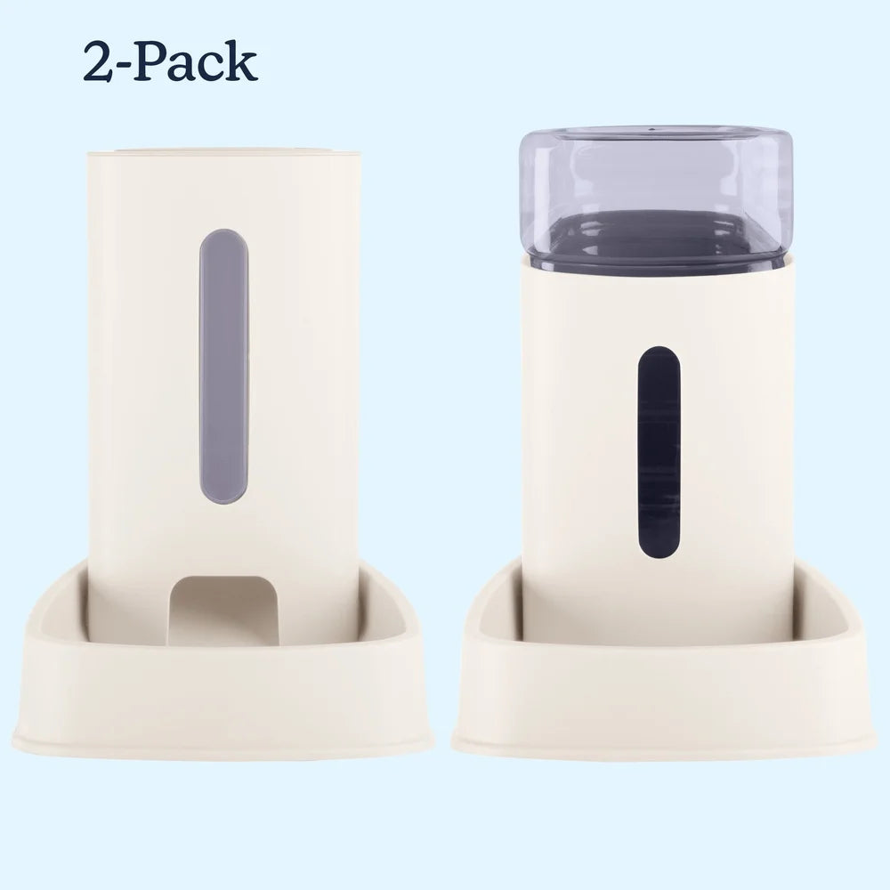 XMSJ Gravity Pet Feeder and Water Dispenser 2 Pack Kit