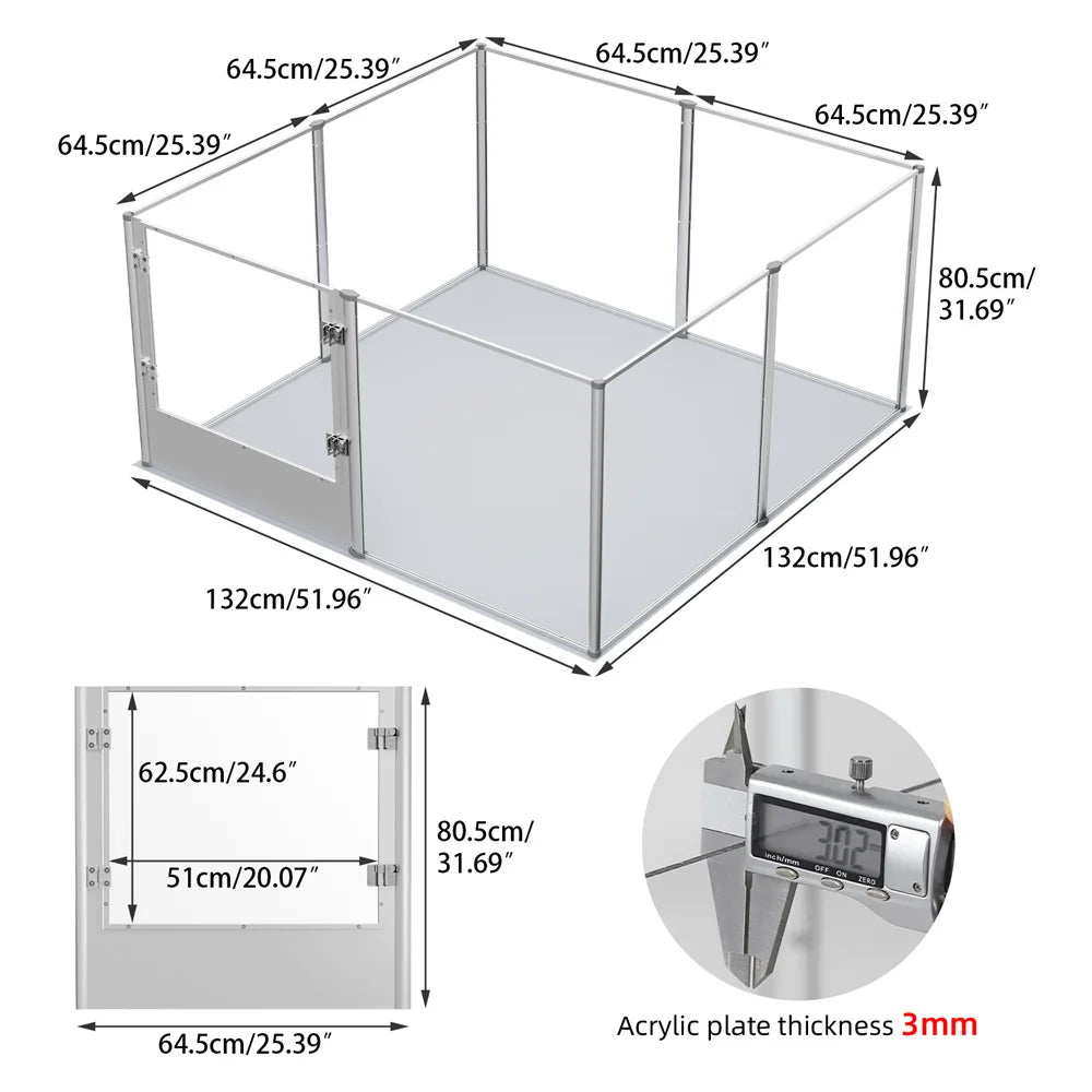 BORWARTH Acrylic Dog Playpen Whelping Pen Indoor Fence