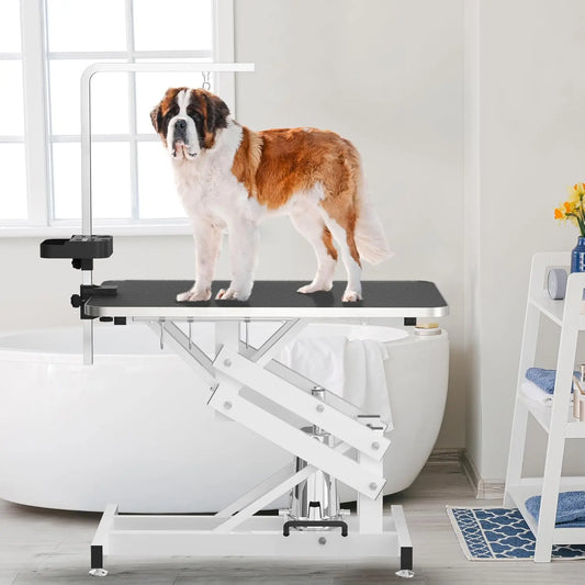 RBXCHign Hydraulic Pet Grooming Table With Z Lift Armrests