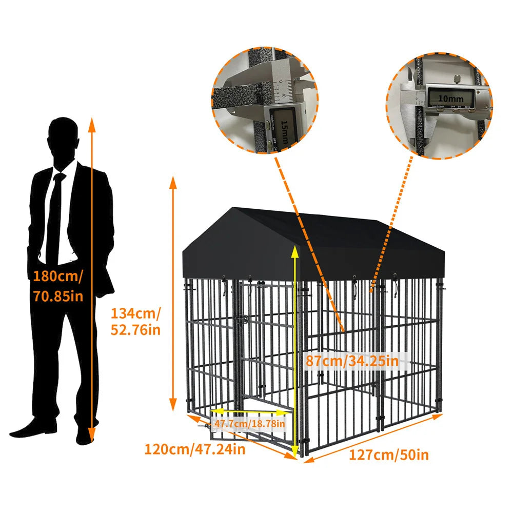 BORWARTH Heavy Duty Large Dog Kennel Welded Metal Playpen