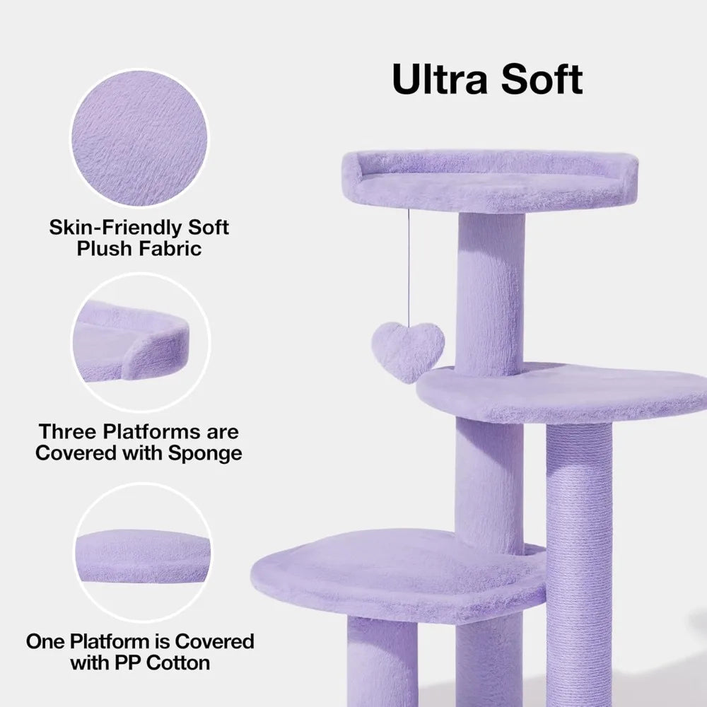 Vetreska Indoor Cat Tree Tower With Scratching Post Toys