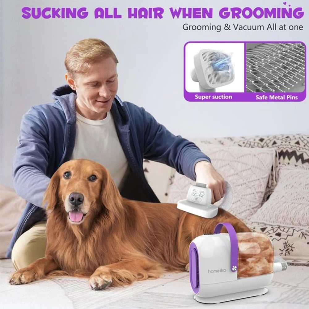 Homeika Dog Grooming Kit Silent Pet Hair Vacuum for Dogs