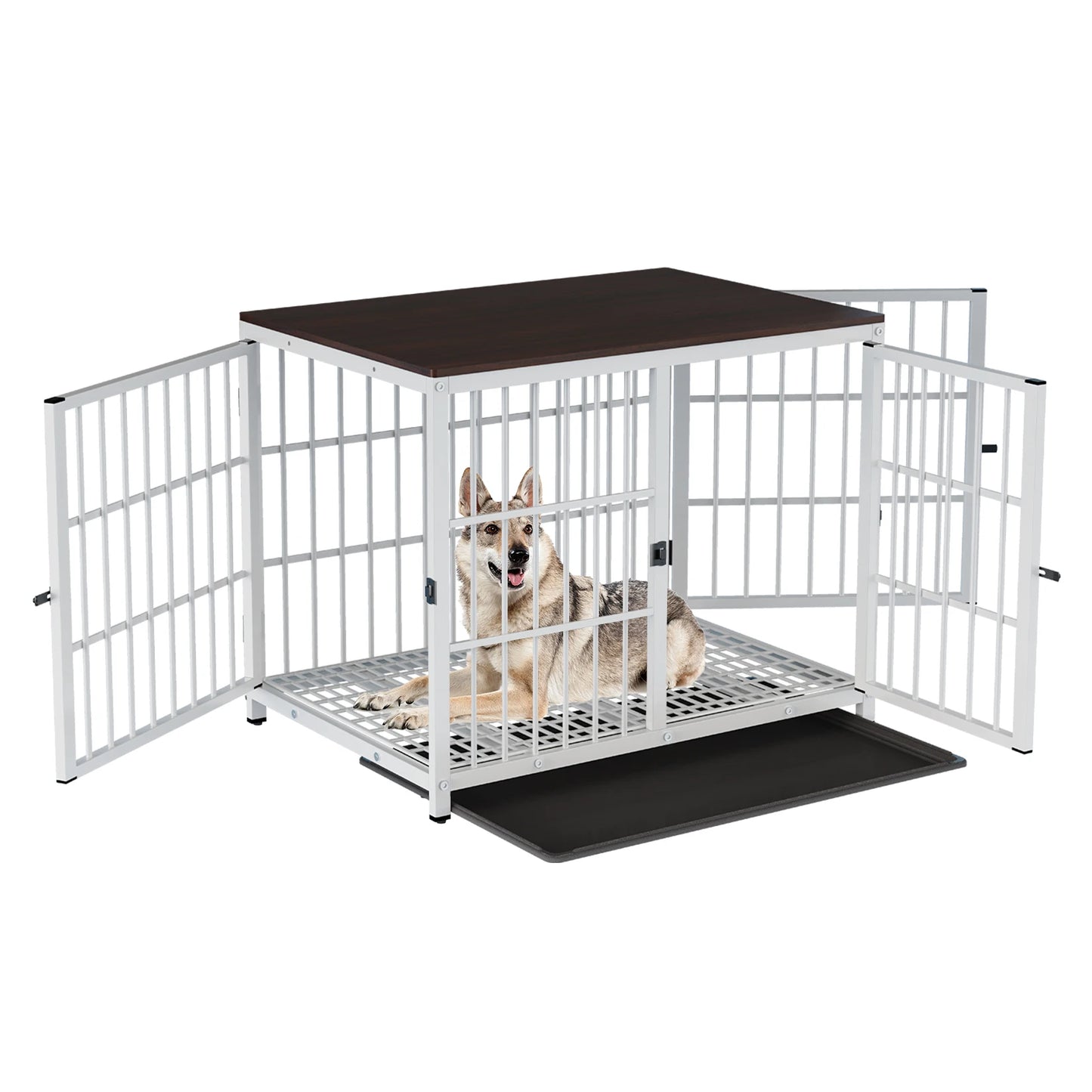 BINGOPAW Heavy Duty Dog Kennel End Table Crate With Doors