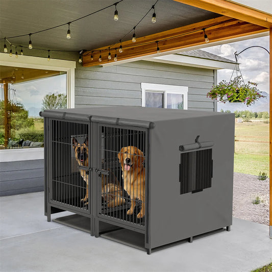 Hignconcerned 2 In 1 Heavy Duty Dog Cage With Divider