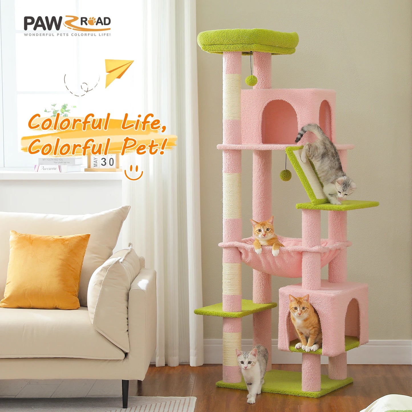 PAWZ Road Cactus Cat Tree For Large Cats Multi Level