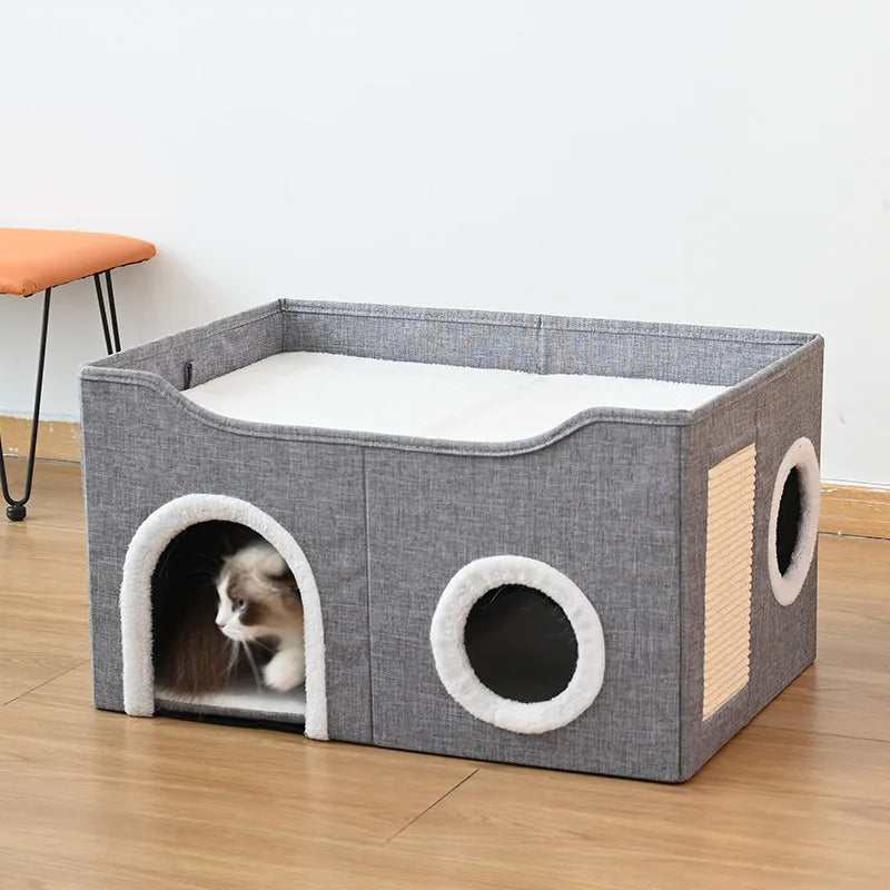 Henan Double Layer Cat House Warm Bed Scratching Board
