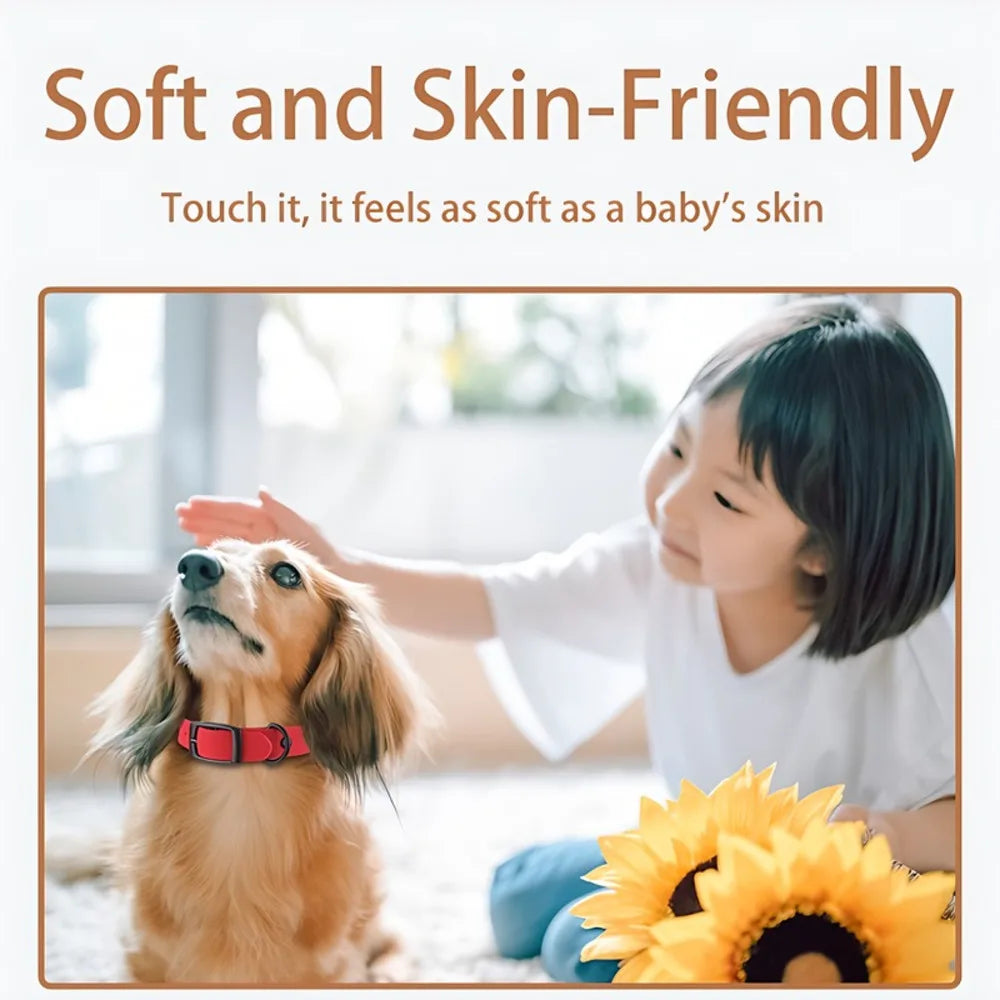 QIZHIKUAJING Silicone Pet Collar Leash Set Easy Clean