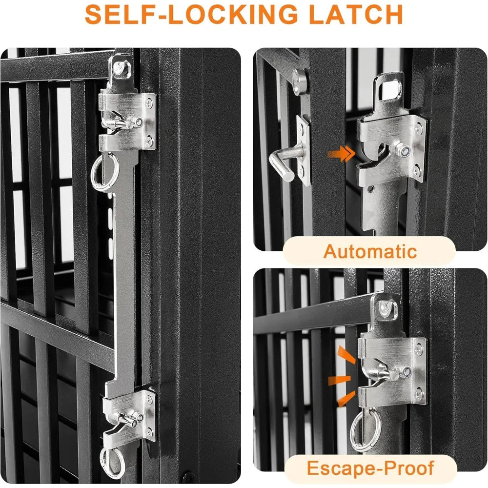 Hign-concerned Heavy Duty Dog Crate With Self Locking Latch