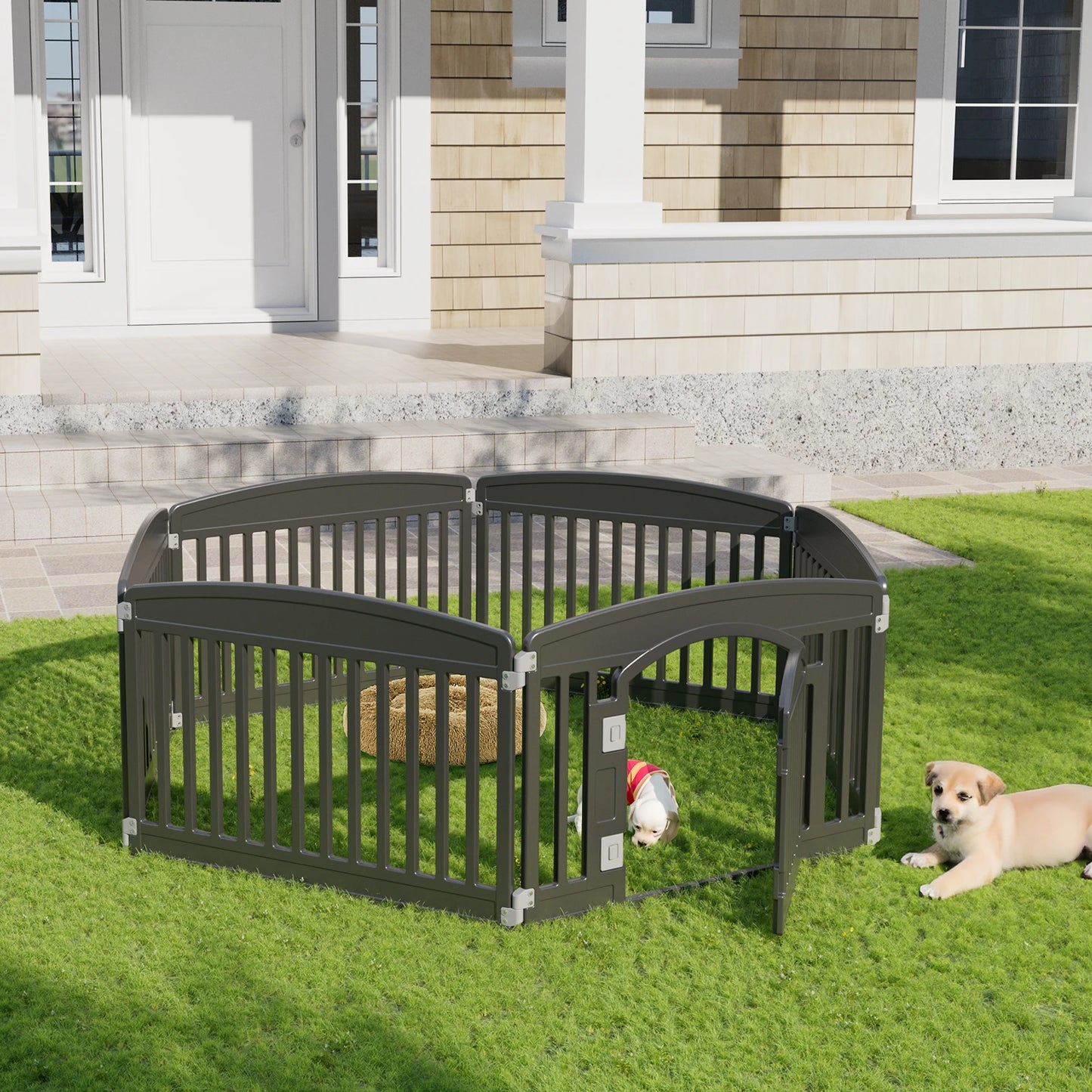 JHK Plastic Dog Playpen Durable Indoor Outdoor Fence