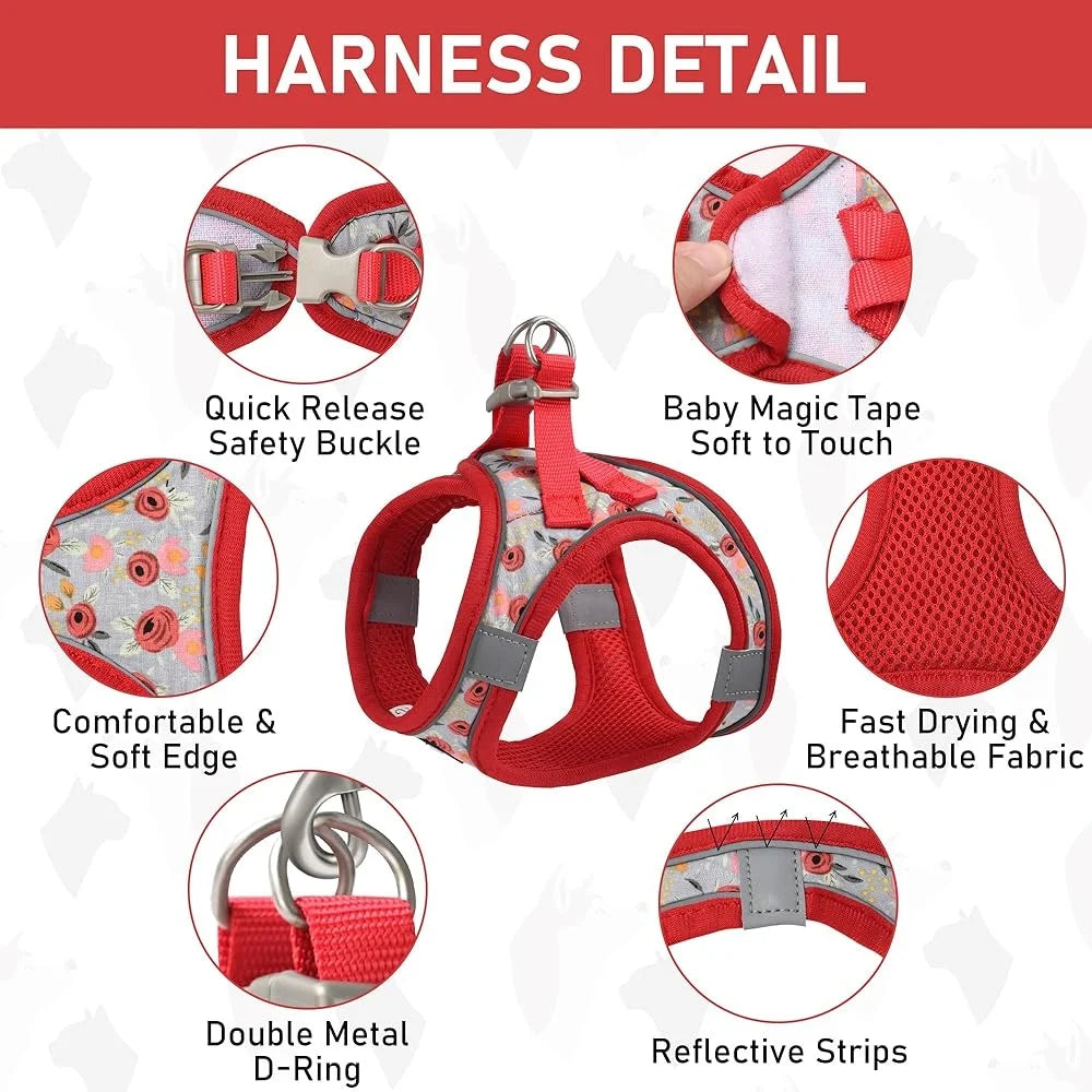 Fujian Adjustable Dog Harness Leash Set Reflective Vest