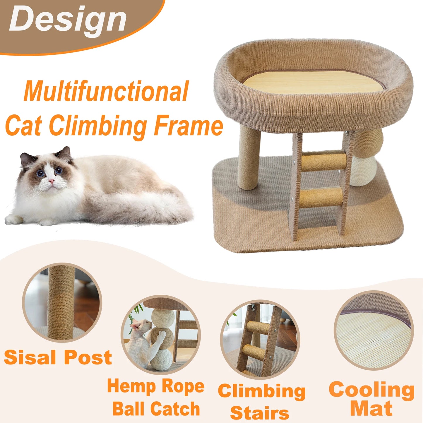 Guangdong Indoor Cat Climbing Frame Tower Bed With Ice Mat