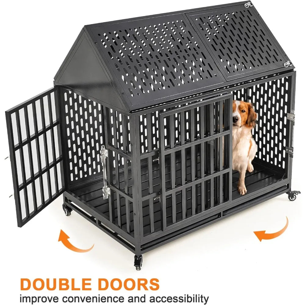 Hign-concerned Heavy Duty Dog Crate With Self Locking Latch