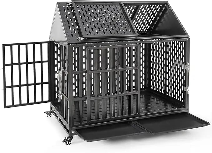 Hign-concerned Heavy Duty Dog Crate With Self Locking Latch
