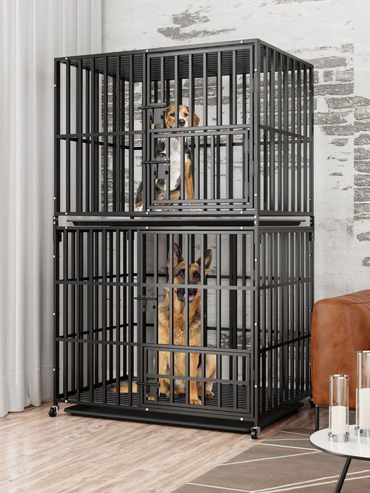 BINGOPA Heavy Duty Metal Dog Crate Kennel Removable Tray