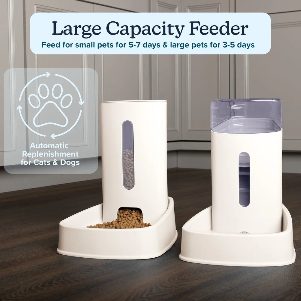 XMSJ Gravity Pet Feeder and Water Dispenser 2 Pack Kit