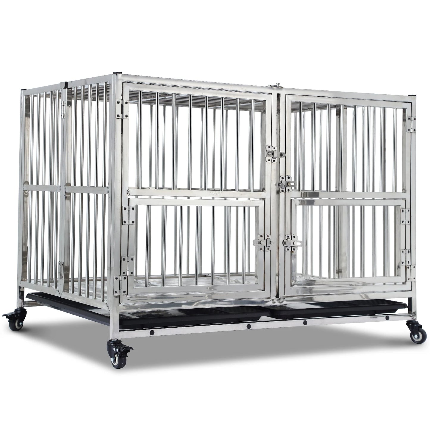 DishyKooker Stainless Steel Heavy Duty Dog Crate Wheels