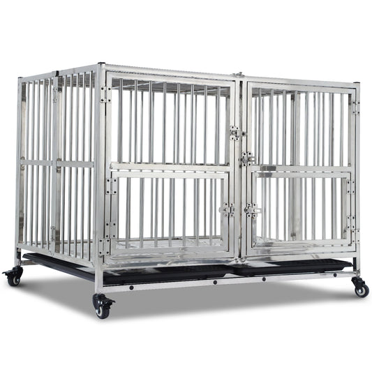 DishyKooker Stainless Steel Heavy Duty Dog Crate Wheels