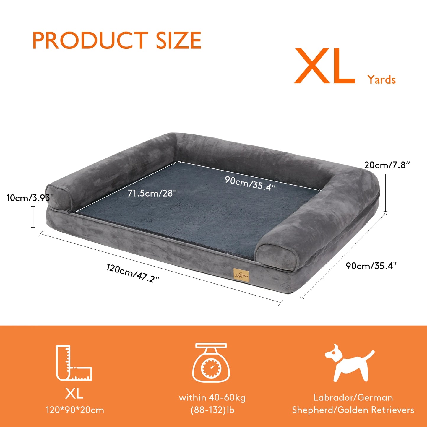 Bingopaw Orthopedic Dog Bed Removable Cover Cushion