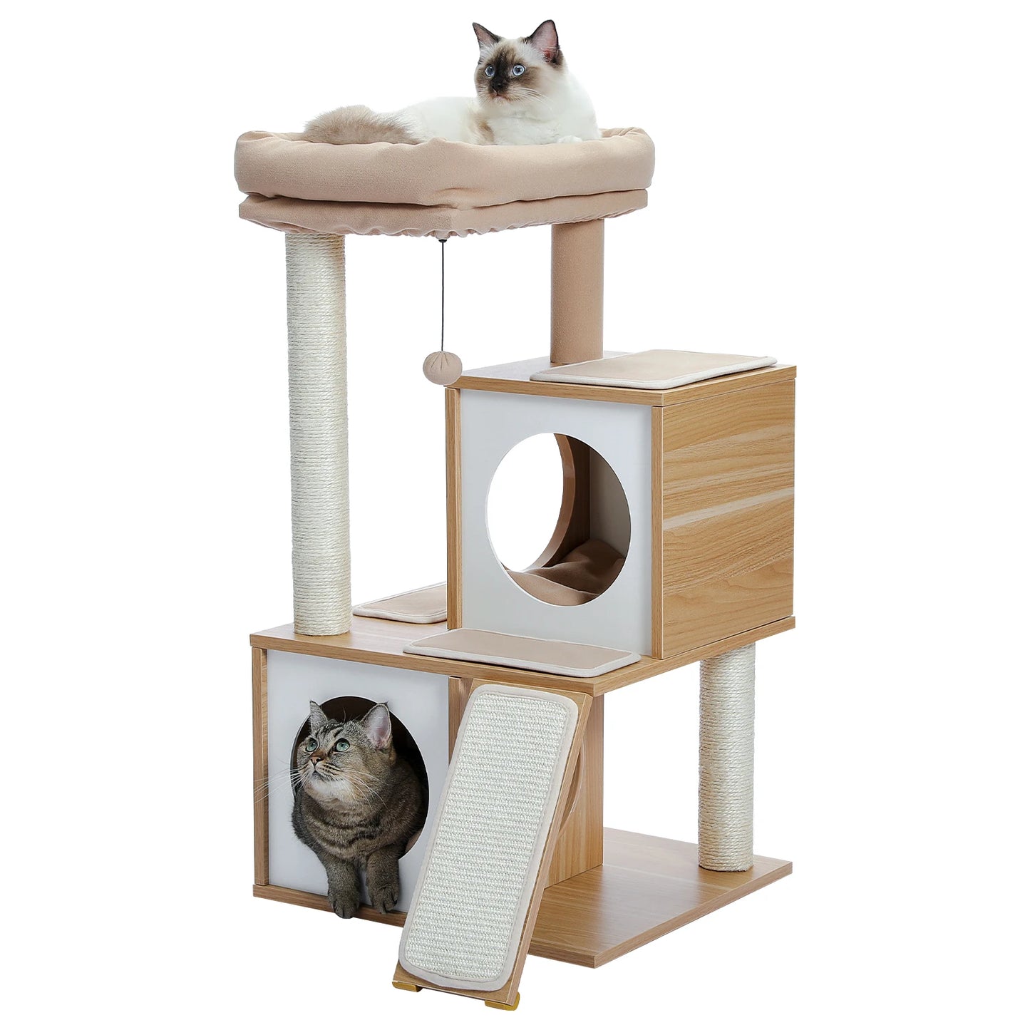 Speedy Pet Wooden Cat Tower With Condos And Scratching Posts