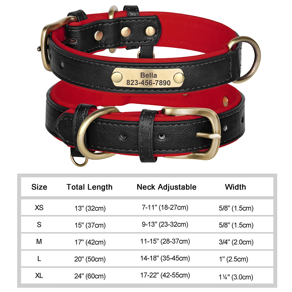 Pet Artist Personalized Engraved PU Leather Dog Collar