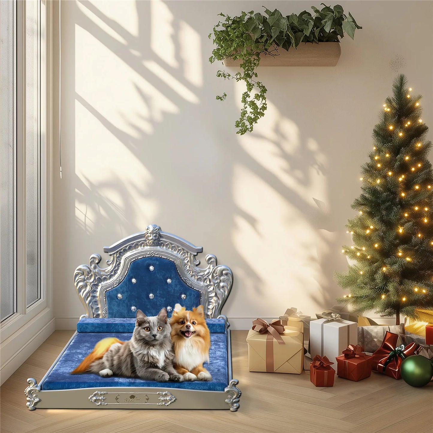 Bingopaw Dutch Velvet Luxury Pet Bed With Headboard