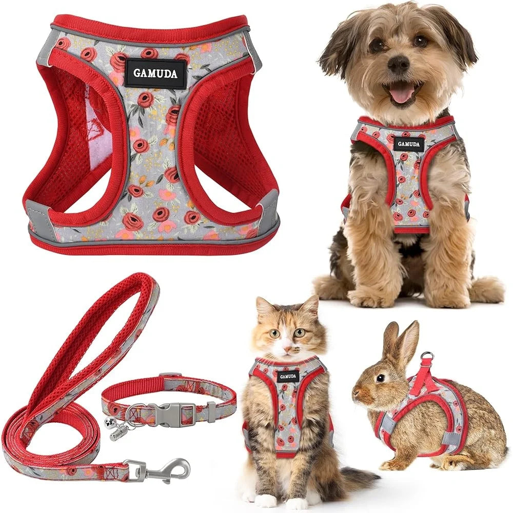 Fujian Adjustable Dog Harness Leash Set Reflective Vest