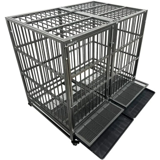 Hign Concerned Heavy Duty Dog Crate With Wheels Secure