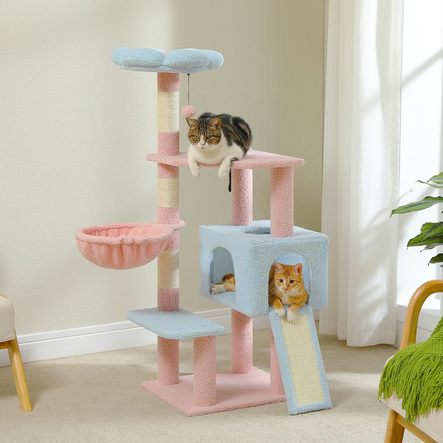 PAWZ Road 5 Level Flower Cat Tree With Sisal Posts Indoors