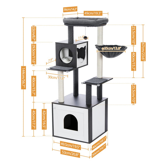 PAWZ Road Multi Level Cat Tree Indoor Tower With Scratching