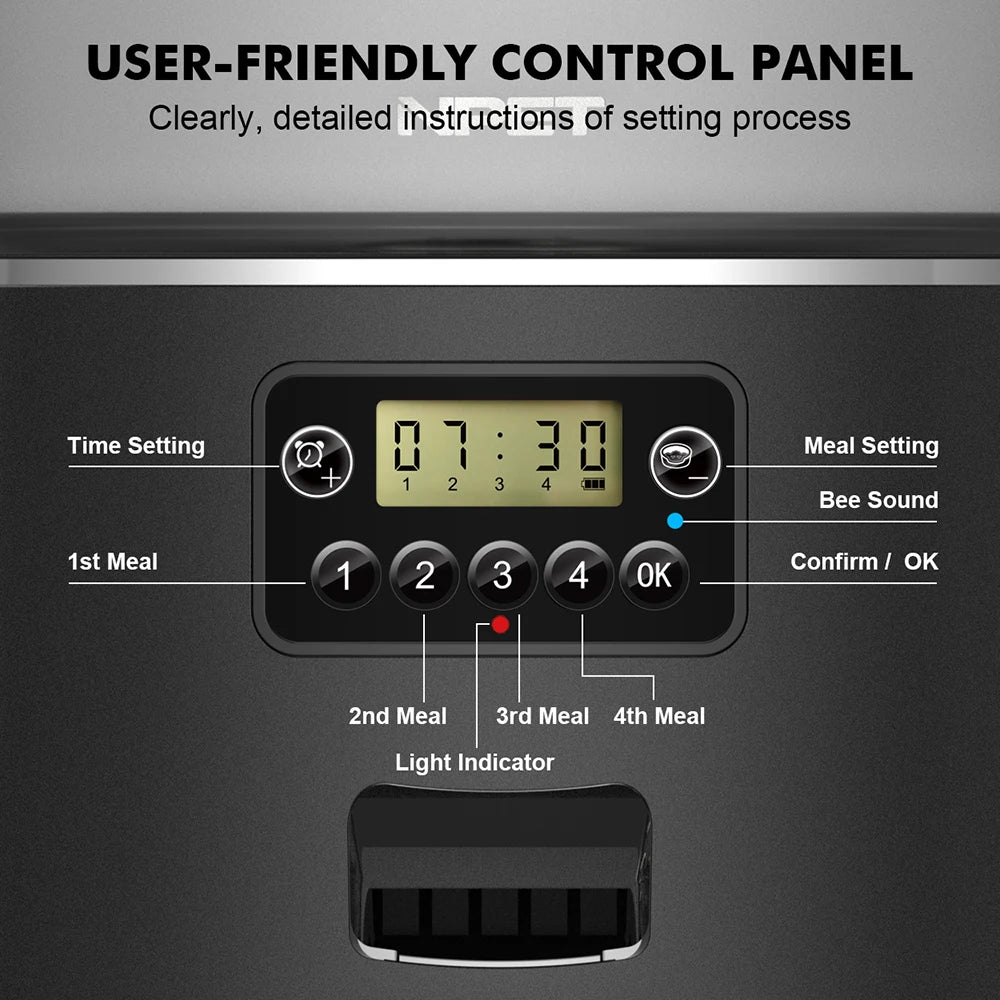 NPET Automatic Smart Pet Feeder For Cats And Dogs With App Control And Timed Portions