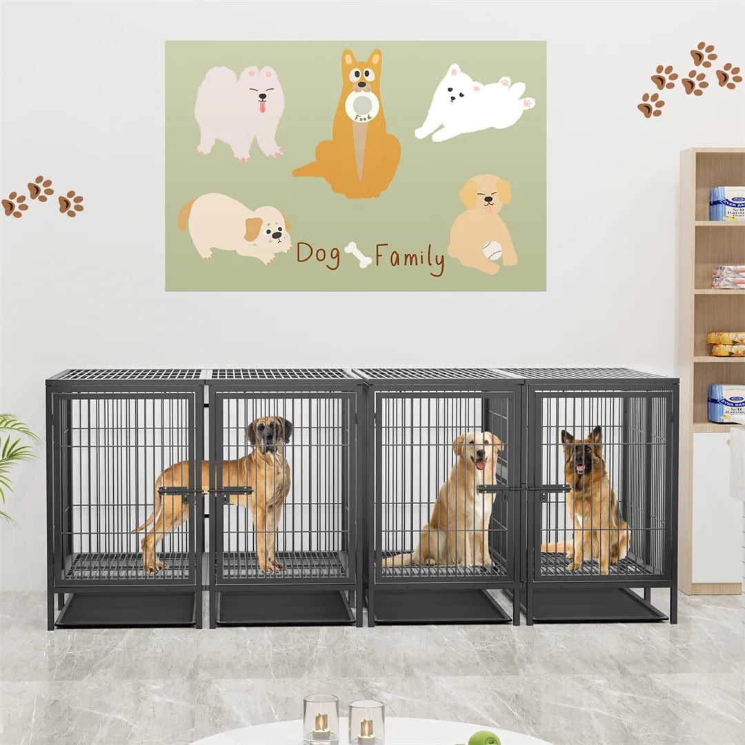 Hignconcerned 2 In 1 Heavy Duty Dog Cage With Divider