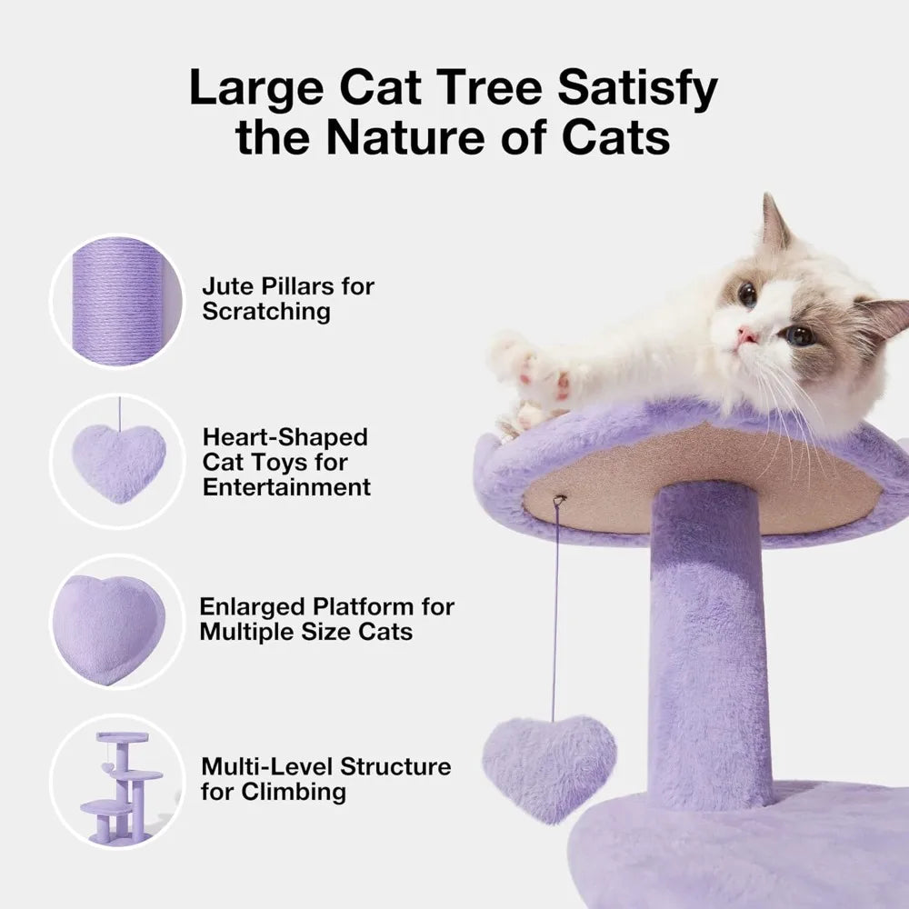 Vetreska Indoor Cat Tree Tower With Scratching Post Toys