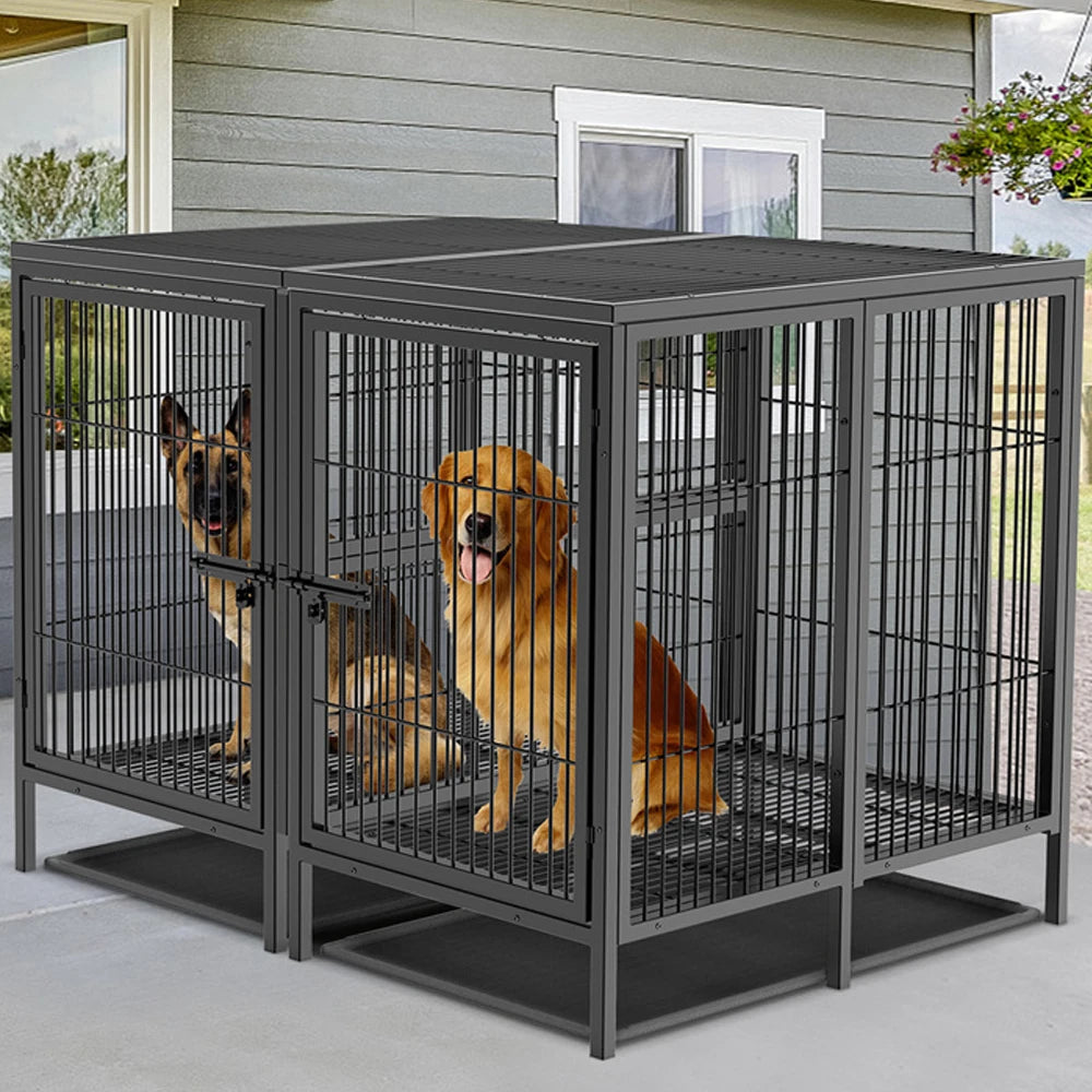 BORWARTH Heavy Duty Large Dog Crate With Divider Panel