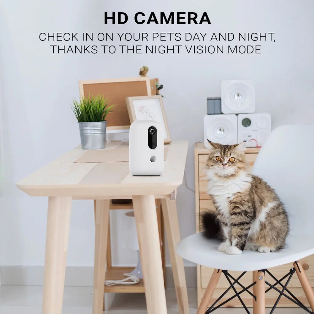 Instachew App Enabled Pet Treat Dispenser With HD Camera