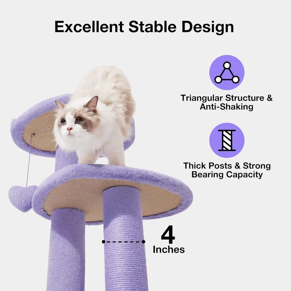 Vetreska Indoor Cat Tree Tower With Scratching Post Toys
