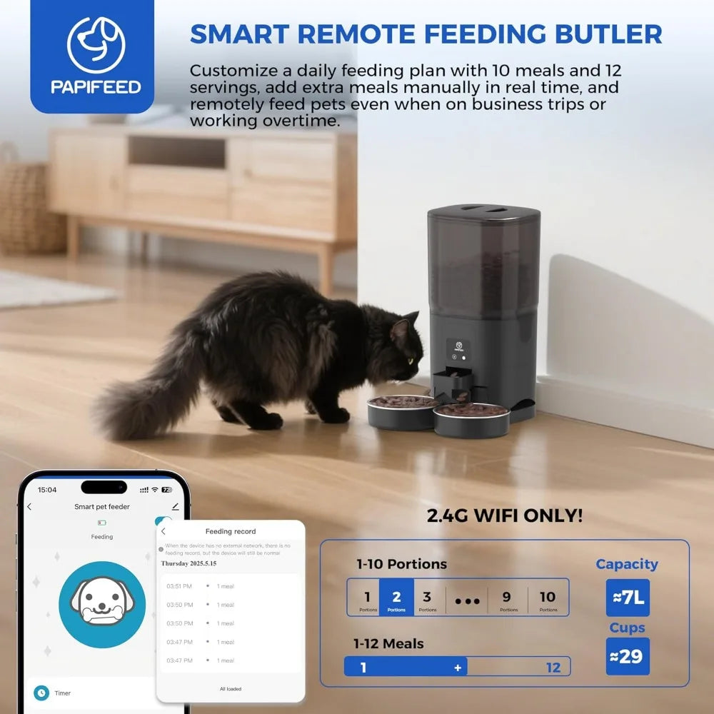 Hign-concerned Automatic Cat Feeder For Two Cats WiFi App