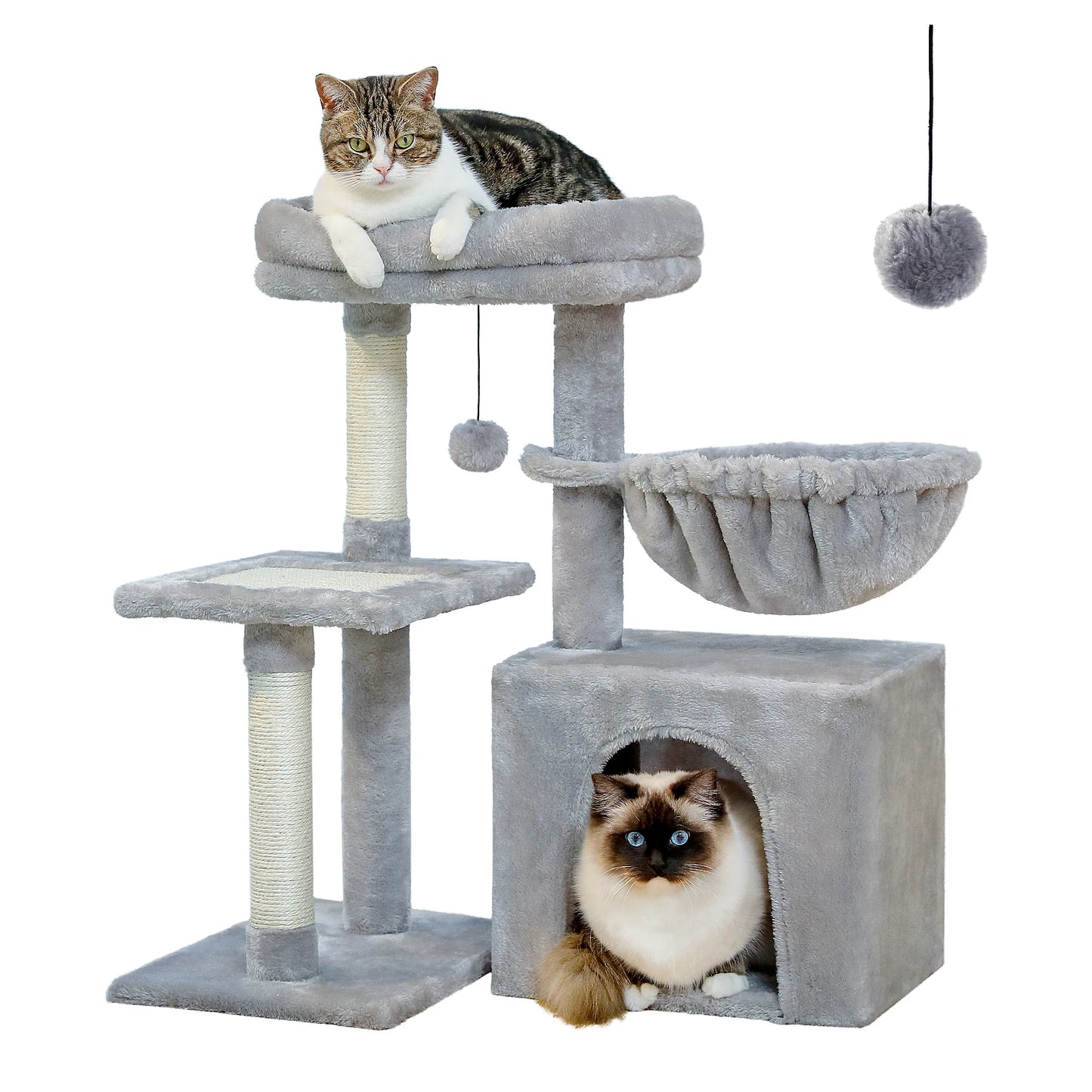 PAWZ Road Cat Tree Tower for Indoor Cats with Hammock