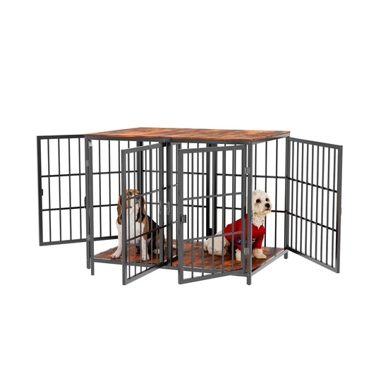 Bingopaw Heavy Duty Dog Crate End Table With Four Doors
