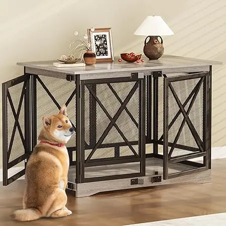 Hign-concerned Heavy Duty Dog Crate Furniture With Doors