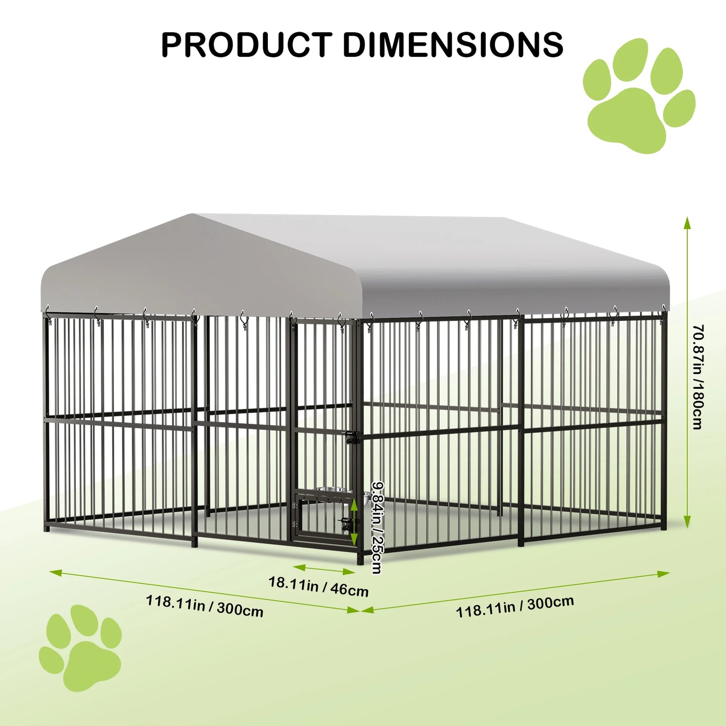 TWISTER.CKH Outdoor Heavy Duty Dog Kennel Walk In Cage