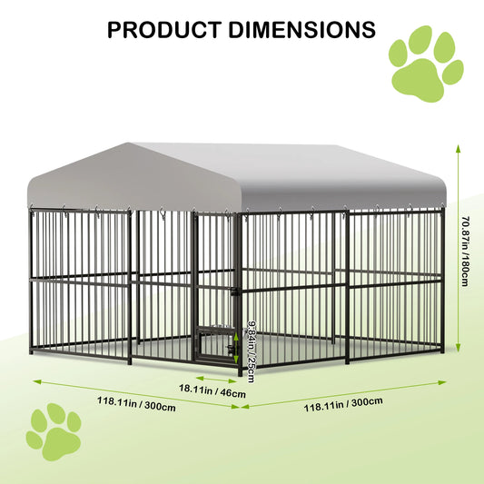 TWISTER.CKH Outdoor Heavy Duty Dog Kennel Walk In Cage