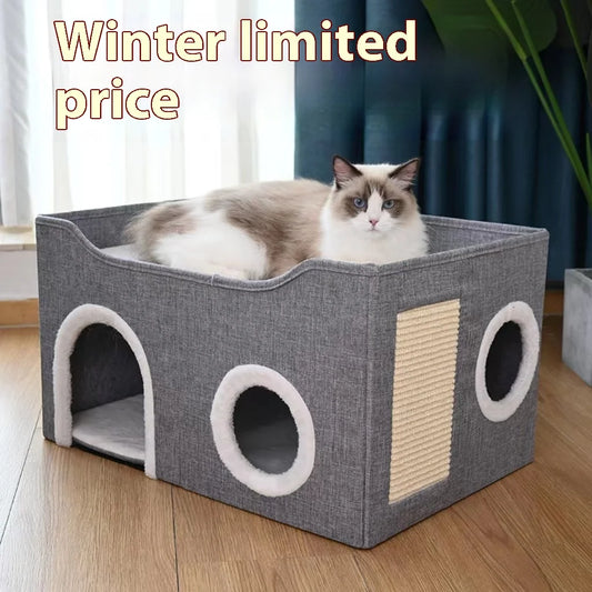 Henan Double Layer Cat House Warm Bed Scratching Board