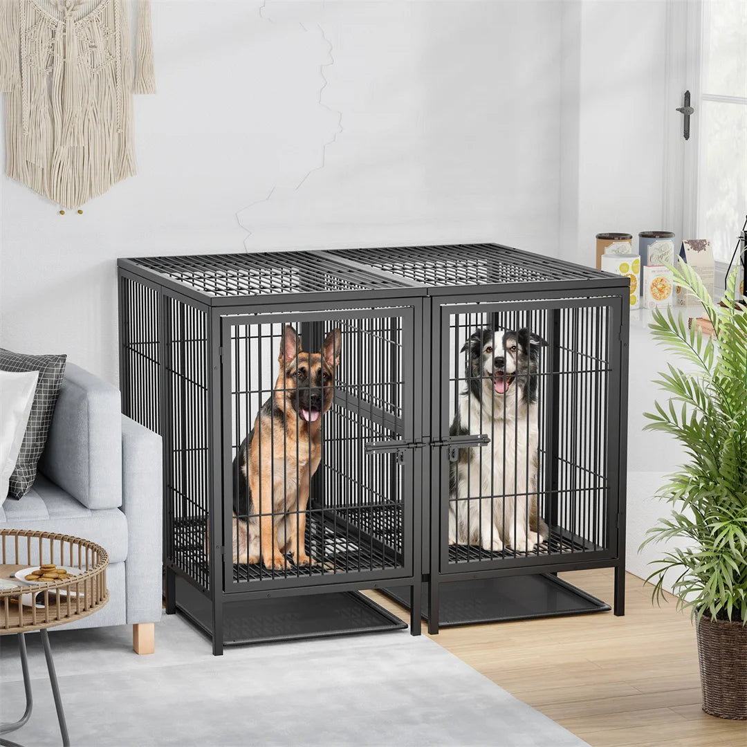 Hignconcerned 2 In 1 Heavy Duty Dog Cage With Divider